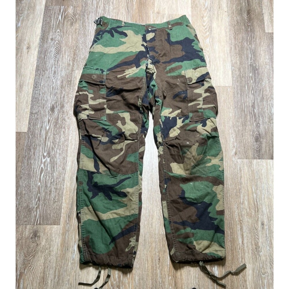 U.S. Military Woodland Combat Trousers Men’s Sz Large w/ Elastic Leg Bottoms